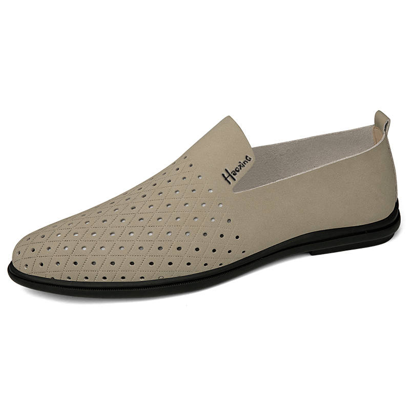 HAOXING Cow Split Leather Casual Shoes Men's