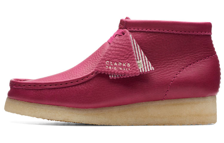 Clarks Originals WALLABEE Cow Leather Ankle Boots Women's Purple Pink
