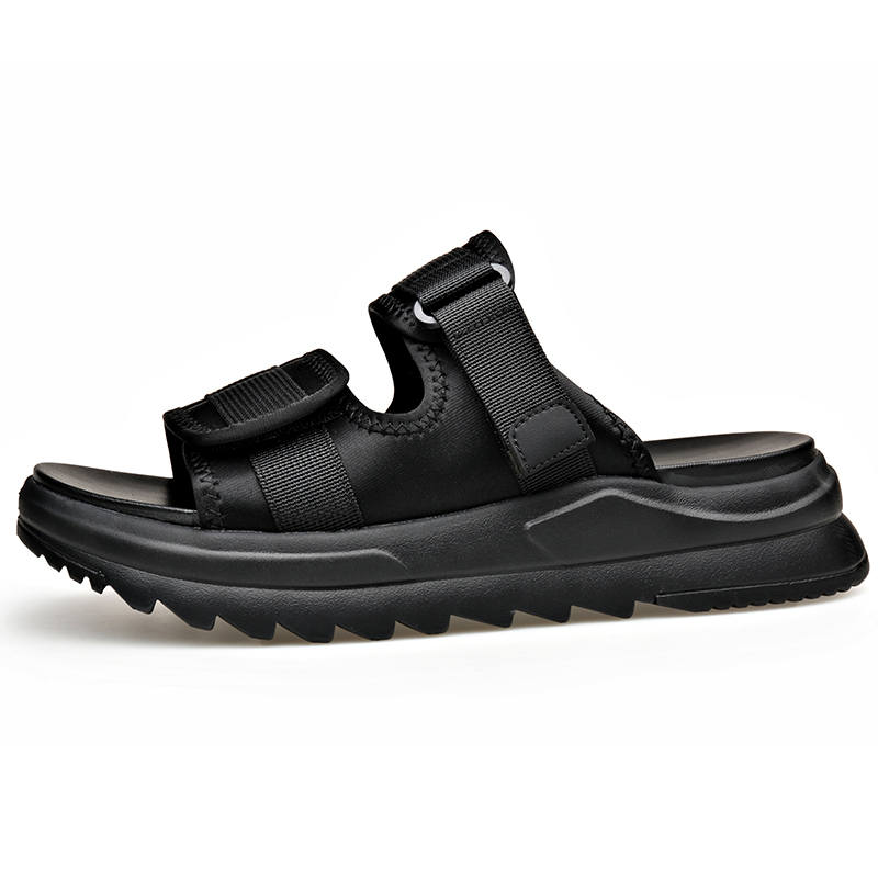 LUOMAIKE Rubber Sole Abrasion Resistant Abrasion Resistant Slide Slippers Men's Black