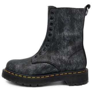 BEFFON Top Grain Cow Leather Crew Combat Boots Women's Black