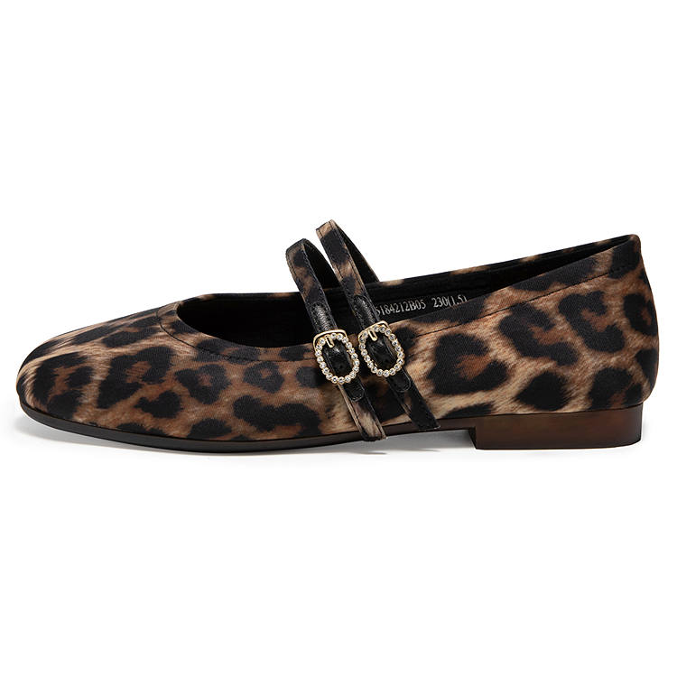 C°BANNER Fabric Mary Jane Shoes Women's Brown/Black