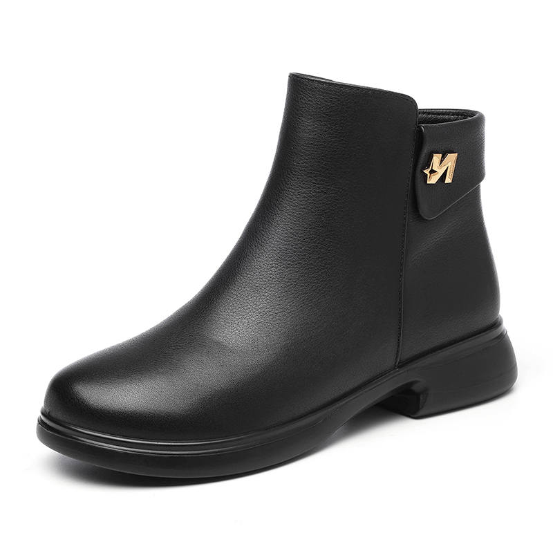 XINNUO Cow Leather Ankle Boots Women's