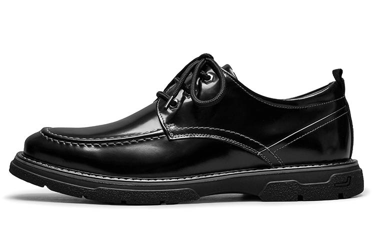 Beau Today Casual Leather Shoes Men's Low Top Black