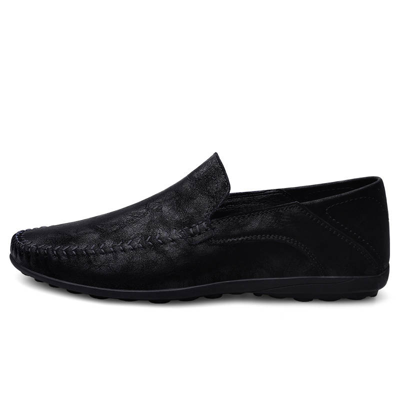YINGLUNQISHI Gommino Loafers Men's Black