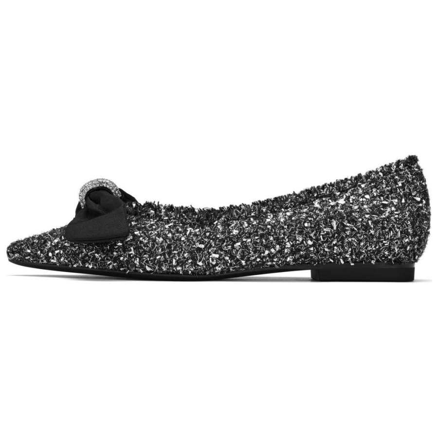 73Hours Romantic Formula Fabric Women's Casual Shoes 1CM Women's Silver Black