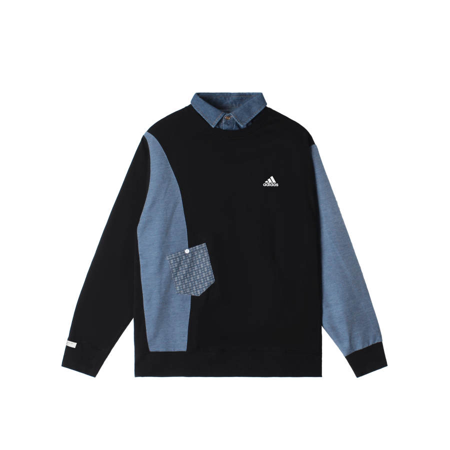 Adidas Adidas LABEL Sweatshirts Unisex Black Lapel Moderate