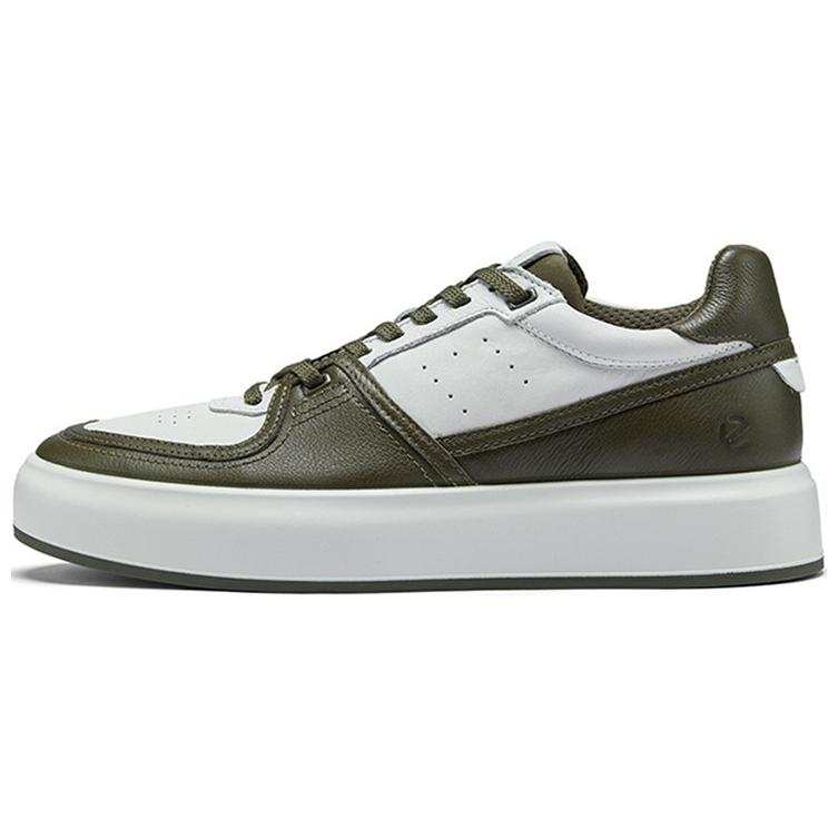 Ecco Cow Leather Low top Skateboard Shoes Men's Gray Green