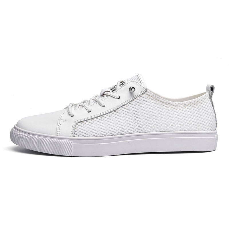 CKVUSAMG Cow Leather Low top Skateboard Shoes Unisex White