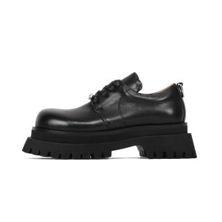 MIBU Top Grain Cow Leather Casual Leather Shoes Unisex Black