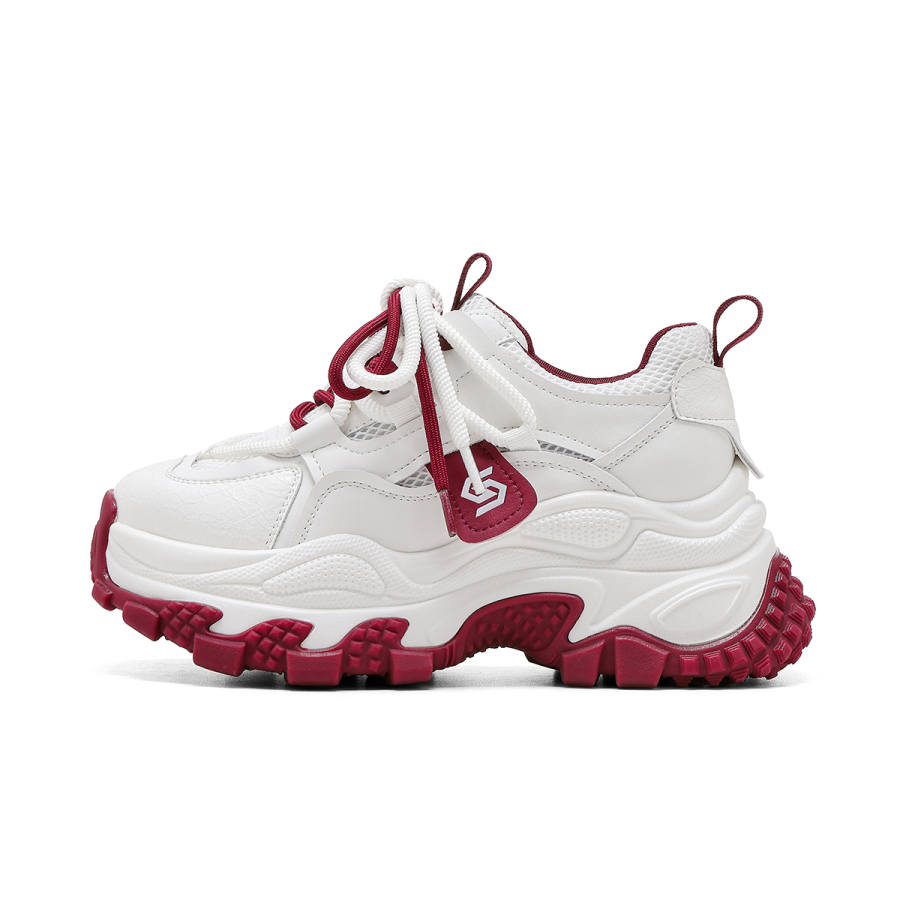 ST&SAT Synthetic Leather Slip Resistant Abrasion Resistant Slip Resistant Abrasion Resistant Low top Chunky Sneakers