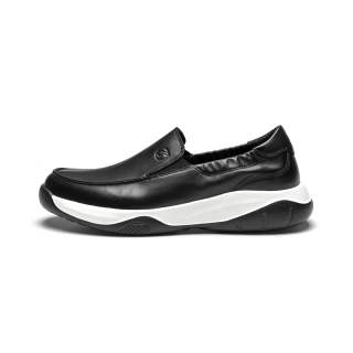 J.BENATO Casual Leather Shoes Men's Low Top Black/White/Khaki