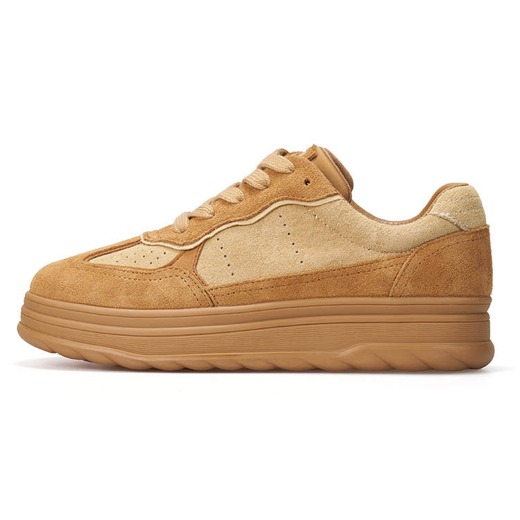 Joy&Mario Cow Split Leather Height Increasing Low top Skateboard Shoes Women's