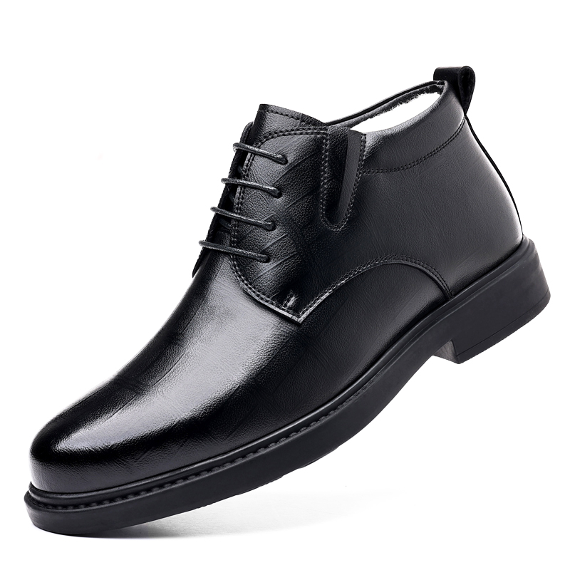 Shanpijiang Pu Fleece Lined Commute Business Versatile Comfortable Casual Shoes Men's Black