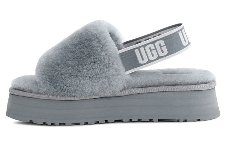 UGG Disco Slide Cozy Thick Sole Casual Slipper Gray Women's