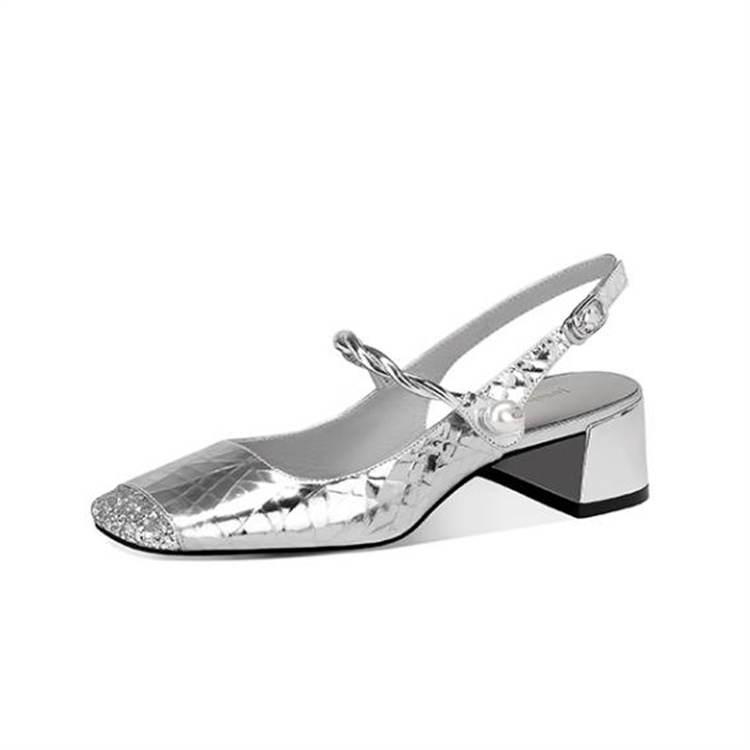 JESSICA SOPHIA Cow Leather Chunky Heel Mary Jane Shoes Women's
