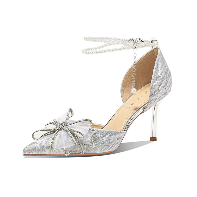 Ainer-cat Ainer cat Confessions Collection Princess On The Run Slim Heel High Heels 8cm Women's Silver