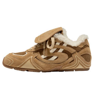 SHOESZOOO Flap Suede German Army Trainers Cow Suede Lambswool Fleece Lined Commute Comfortable