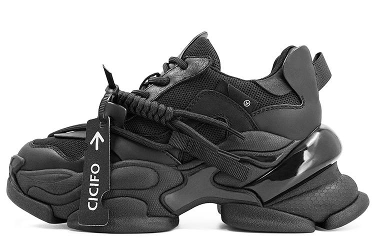 CICIFOR Chunky Sneakers Women's Low Top Black