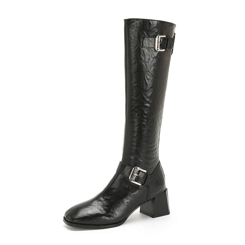 YAFEI XUANYU Leather Knee high Boots 5.5cm Women's