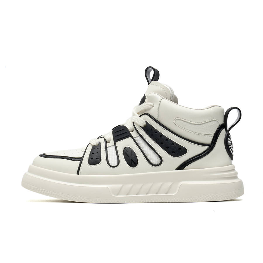 C°BANNER Cow Leather High top Skateboard Shoes Men's White