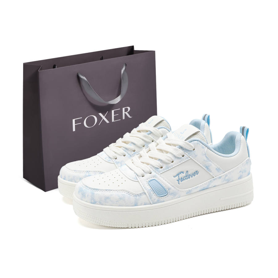 FOXER FOXER Low top Skateboard Shoes Unisex Beige Blue