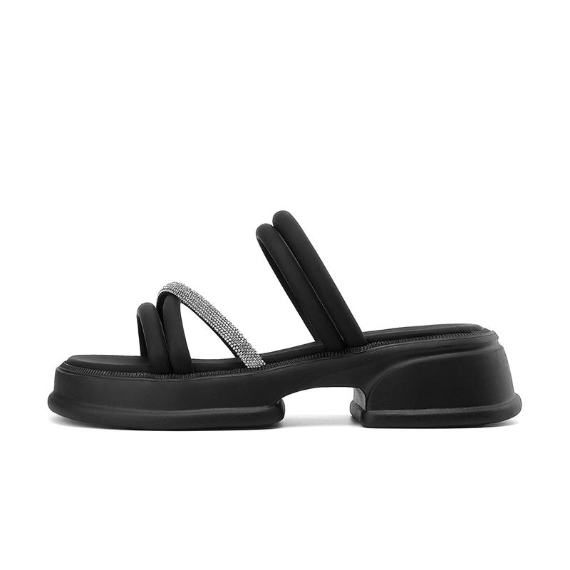 KEKAFU Slide Slippers Women's Black/Beige