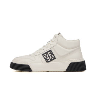 VICKI BROWN Cow Leather Height Increasing High top Skateboard Shoes Men's White