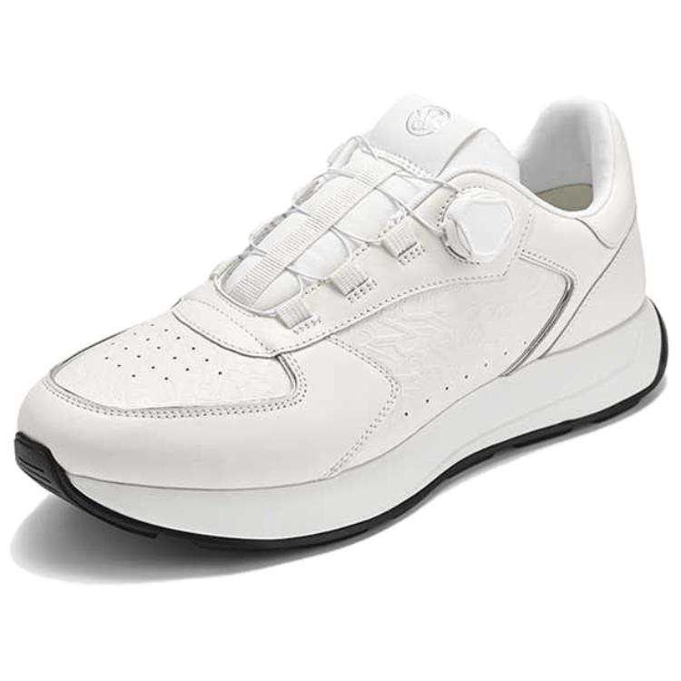 RARE Cow Leather Low top Casual Shoes Men's White
