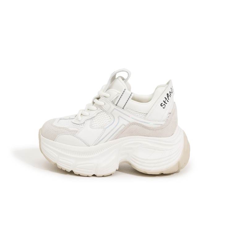 MILANLIANGE Slip Resistant, Abrasion Resistant, Breathable, Moisture Wicking, Lightweight Low top Chunky Sneakers