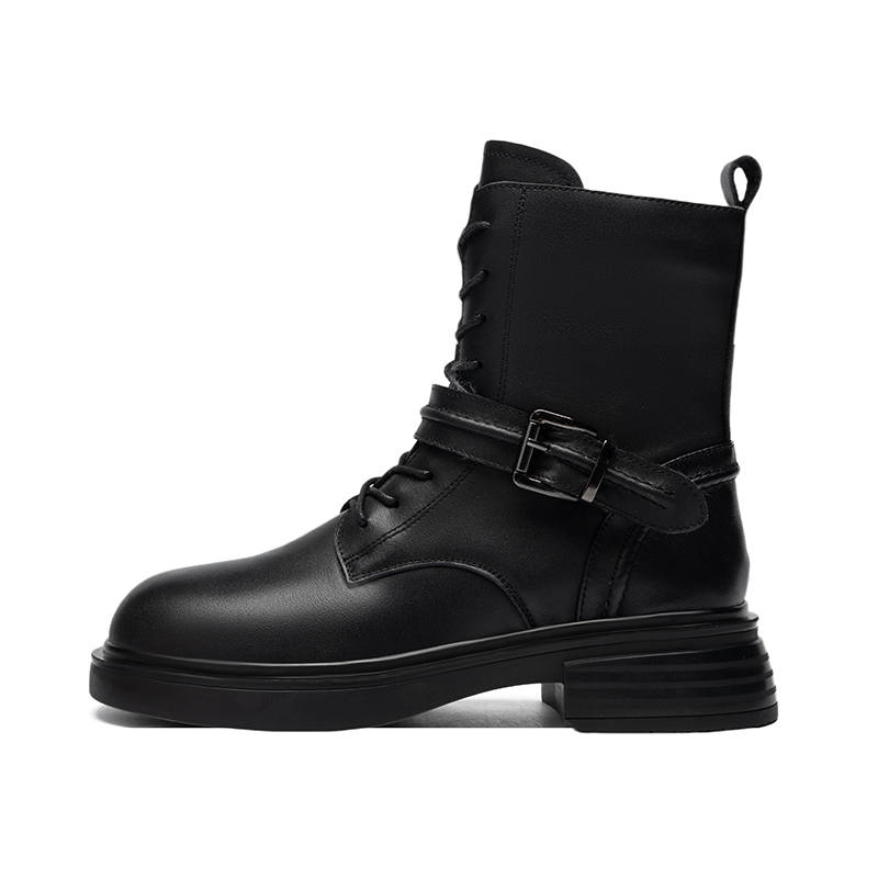 ZHR Combat Boots Women's Black/Beige/Brown