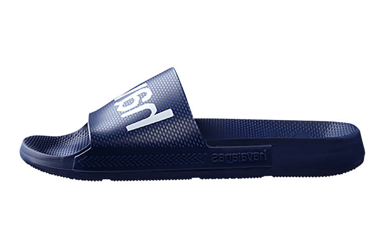 Havaianas Rubber Sole Abrasion Resistant Abrasion Resistant Slide Slippers Unisex Blue