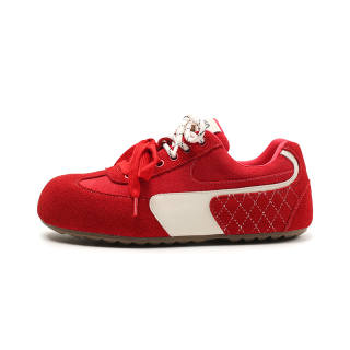 PLO CART Cow Suede Low top Casual Shoes Women's Red