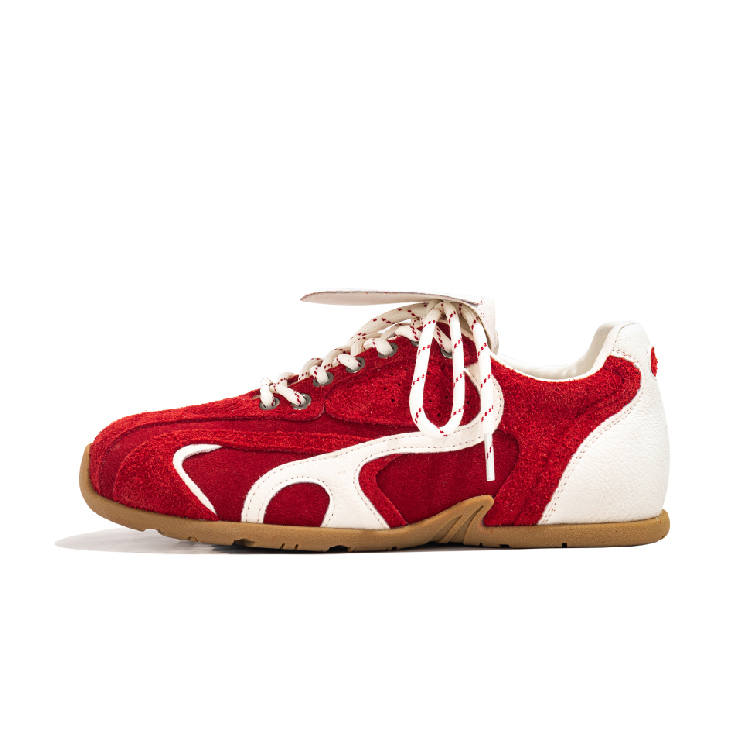 LAOMIAO Cow Leather Low top Casual Shoes Women's Red