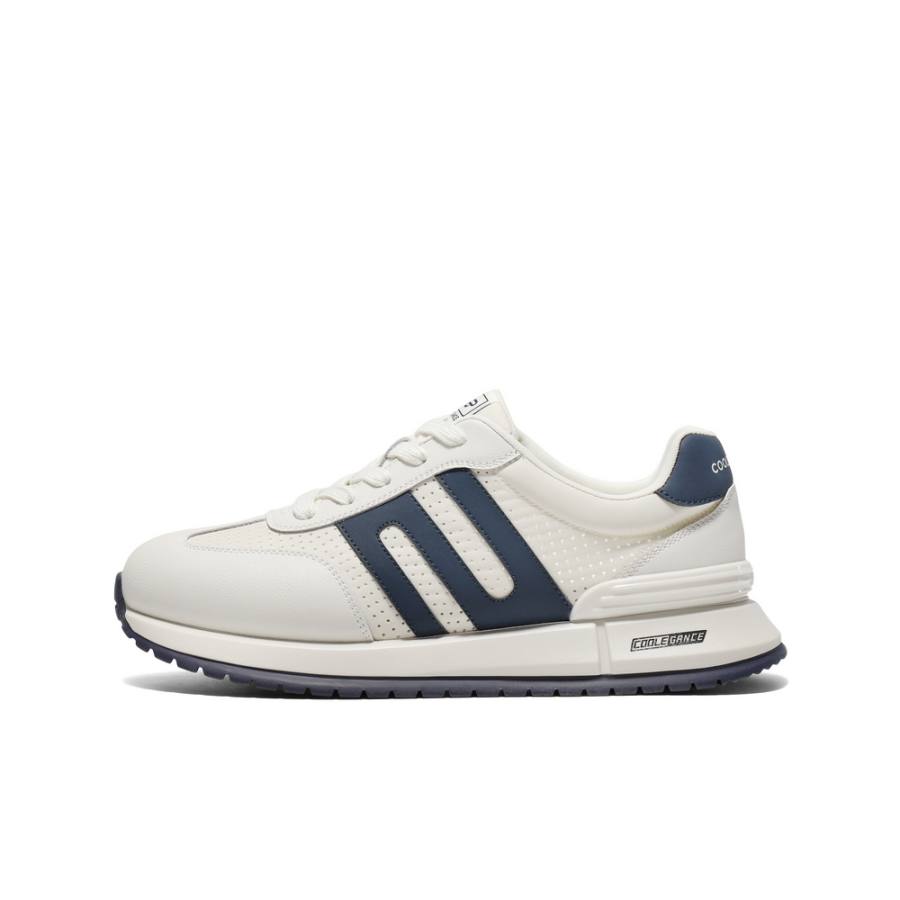 BELLE Fabric Abrasion Resistant Abrasion Resistant Low top Casual Shoes Men's Ecru/Dark Blue