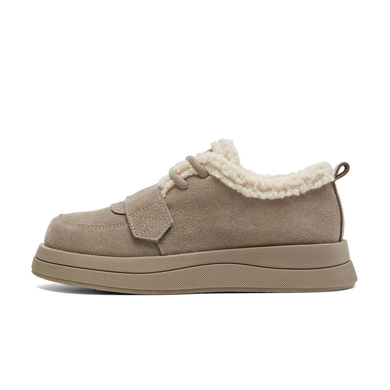 KEKAFU Cow Split Leather Slip Resistant Coverage Abrasion Resistant Low top Casual Shoes Women's