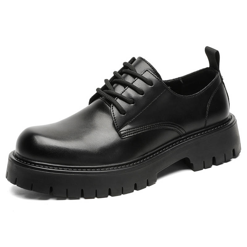 V05 Casual Leather Shoes Men's Low Top Black