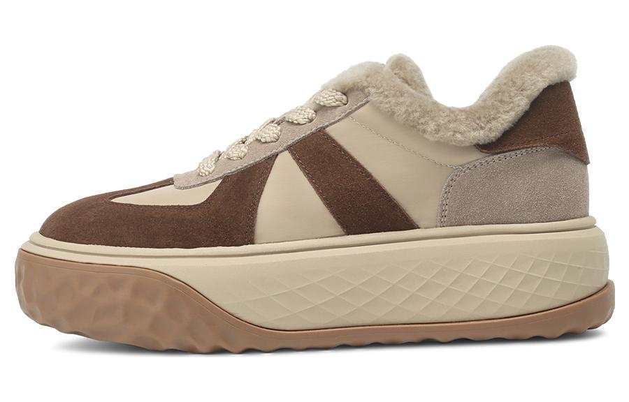 Rosa Bianca Cow Leather Lambswool Sherpa Thick Sole With Height Increase, Multicolor Thermal Slip Resistant