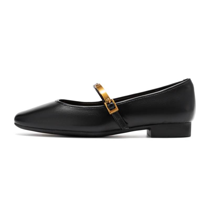AOKANG Block Heel Mary Jane Shoes Women's Black