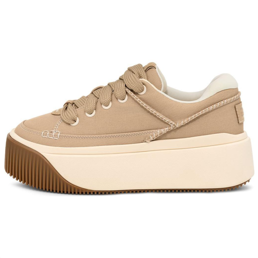 UGG Fashion Platform Fabric Low top Skateboard Shoes Women's Brown