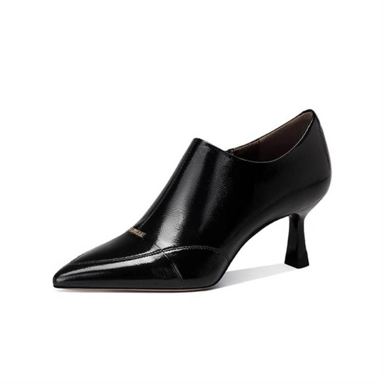 JESSICA SOPHIA Top Grain Cow Leather Slim Heel High Heels 6CM Women's