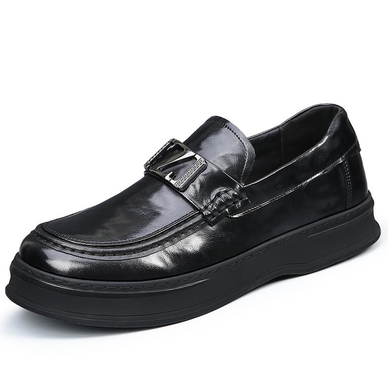KACHILANG Cow Leather Casual Shoes Men's Black