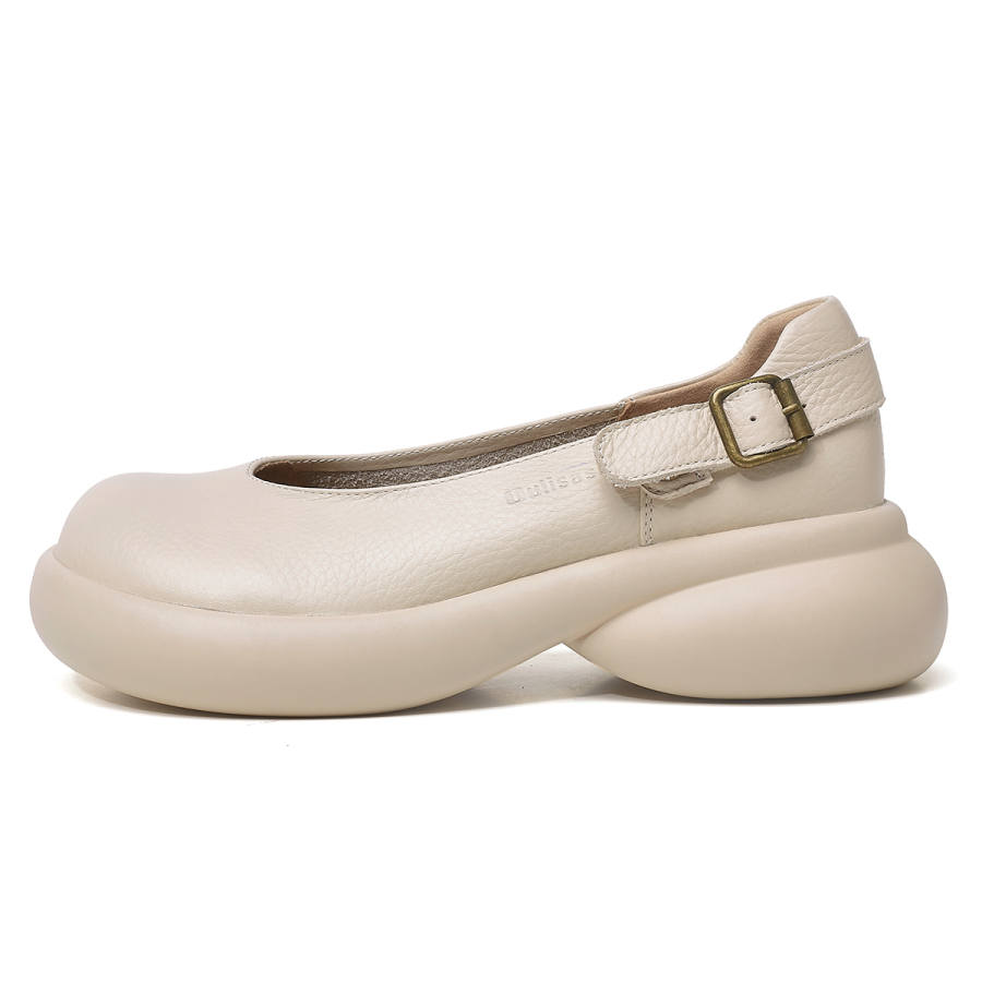 OULISASI Top Grain Cow Leather Casual Shoes Women's