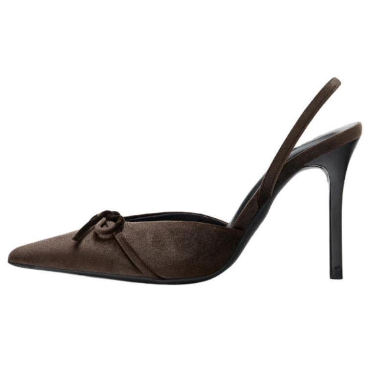 ZARA Slim Heel High Heels 10.5cm Women's Brown