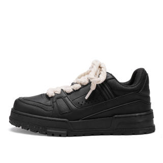 Flange Bullo Microfiber Leather Low top Skateboard Shoes Unisex Black
