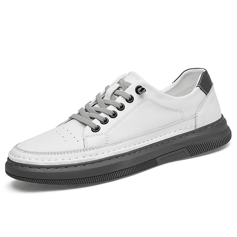 TOMAY Men's Casual Shoes Men's Low Top Black/White