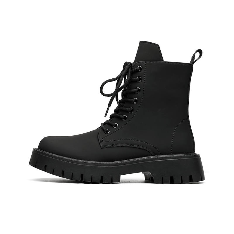 Dounkol Dounkol Get Cool Microfiber Leather Crew Combat Boots 5cm Unisex