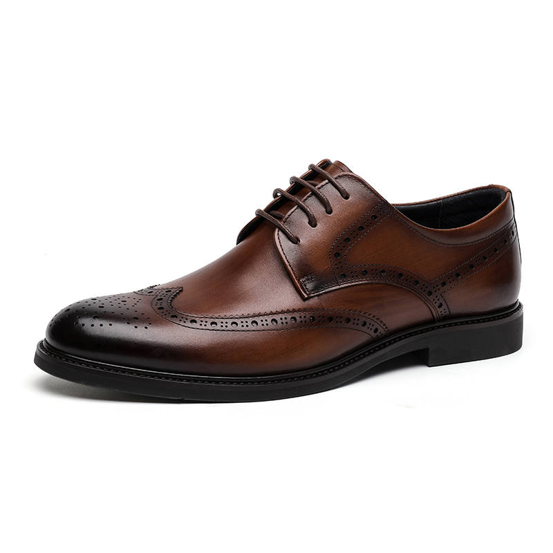 JASONSTAR Everyday Commute Derby Shoes Top Grain Cow Leather Dress Shoes Men's