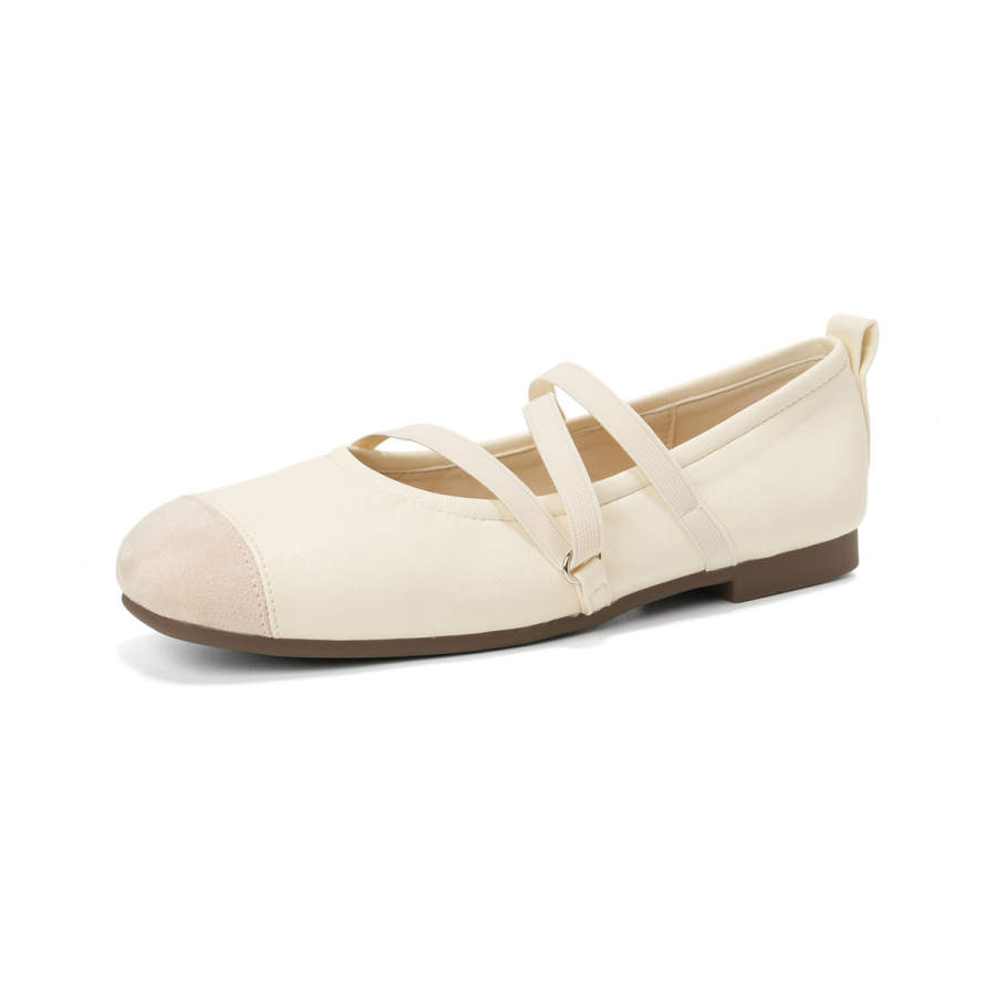 QITUMAUL Microfiber Leather Flat Mary Jane Shoes Women's