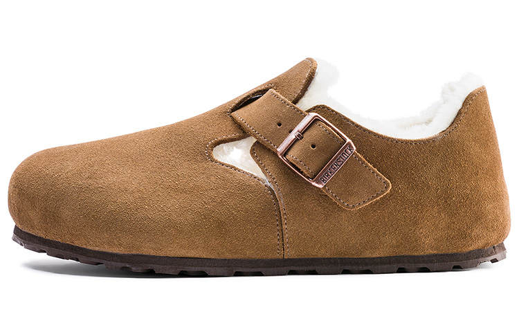 Birkenstock London Shearling Suede Leather Narrow Fit 'Tea'
