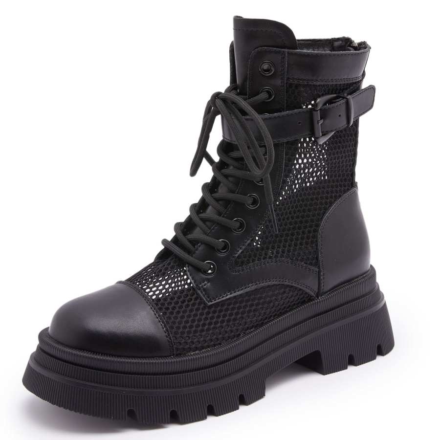 GIGIRYO Knee High Combat Boots 5cm Women's